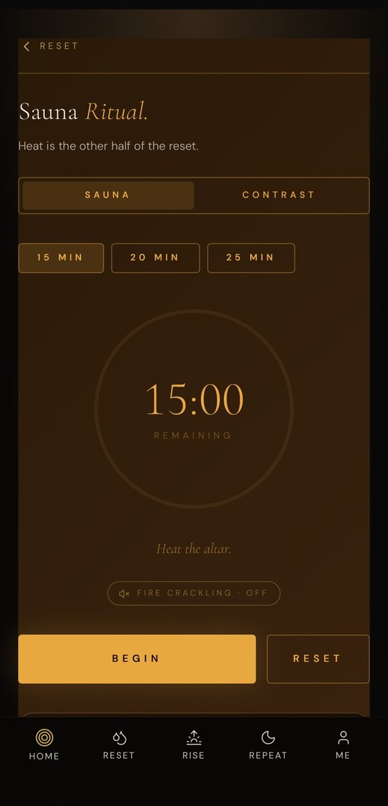 The NURŌ sauna and contrast timer